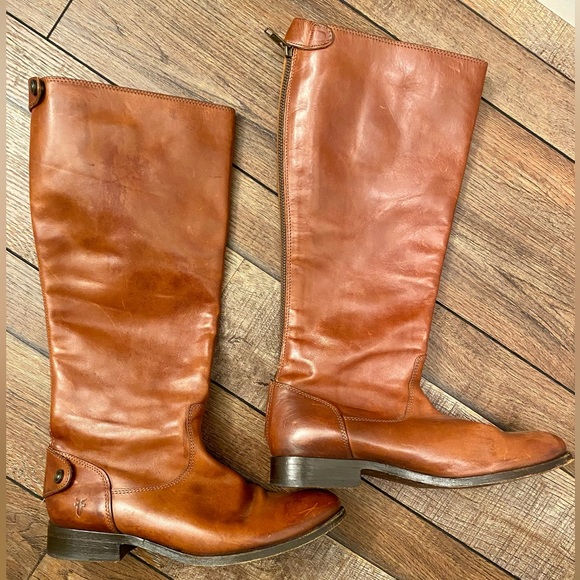 Frye Melissa Button Back Zip Riding Boot Size 7.5 Women’s - Cognac - Picture 13 of 13